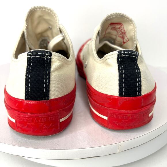 Comme des Garçons PLAY x Converse 7 Womens Red Sole Chuck 70 Low Sneaker - Picture 6 of 11